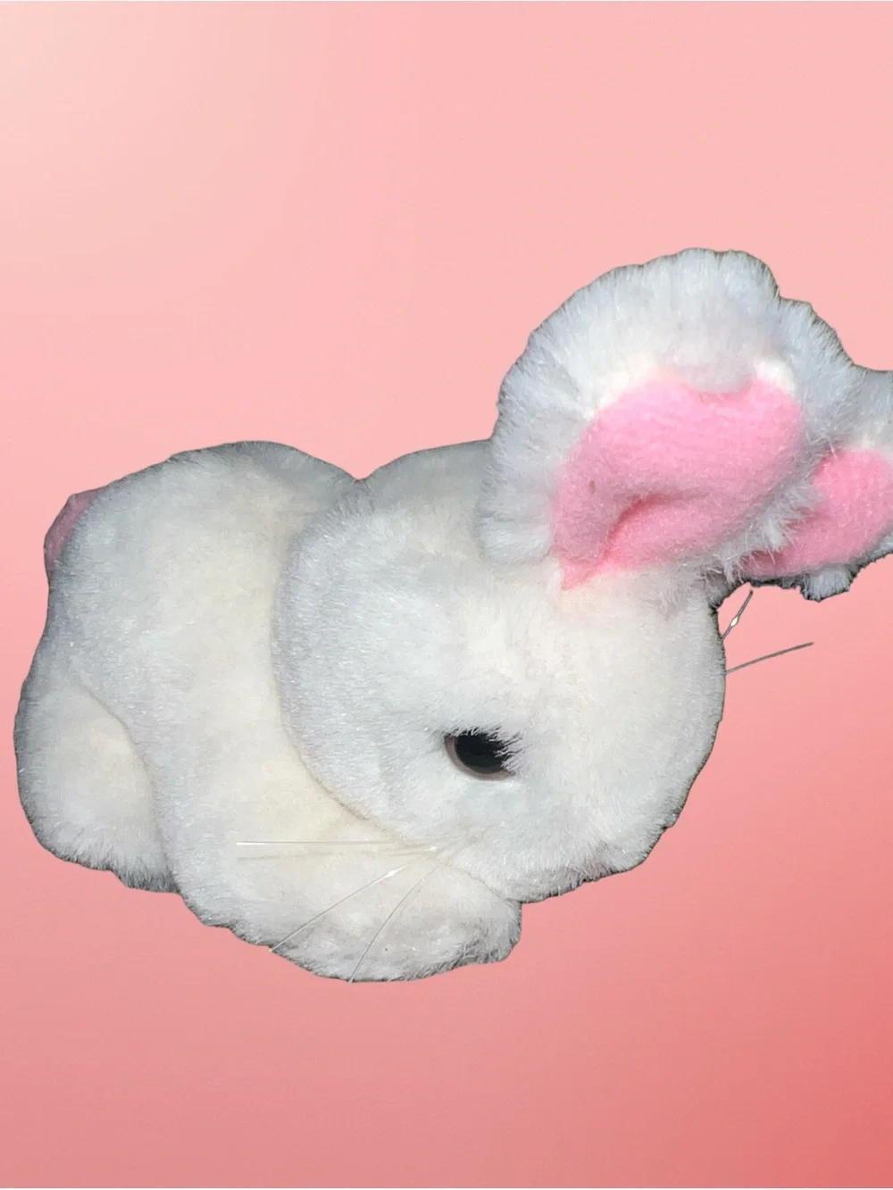 Vintage Just Friends Small White Pink Bunny Rabbit Stuffed Animal Plush 4”